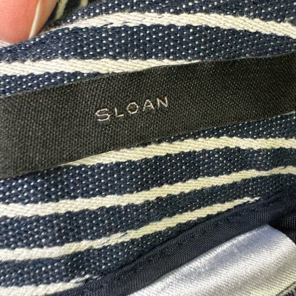 Banana Republic pants women 2 cotton blend slim ankle pin striped pants blue - Picture 8 of 13